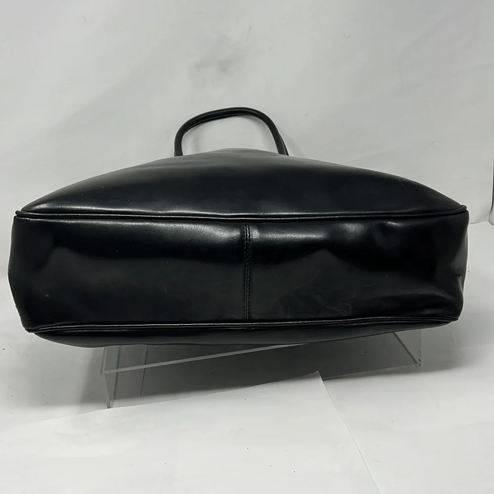 Furla Black Leather Tote Laptop Bag with Shoulder Strap